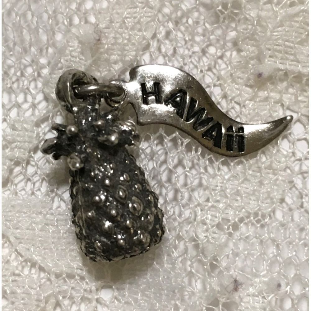 Sterling Silver Pineapple Charm Hawaiian Charm Vintage